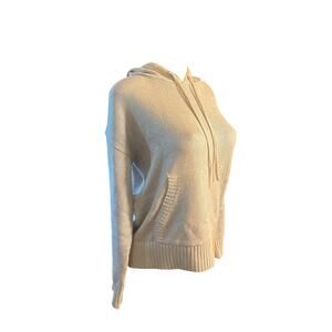 Evereve Metallic Cream Hooded Sweater
